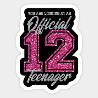 12th birthday funny Gift T-shirt for girls and boys Sticker